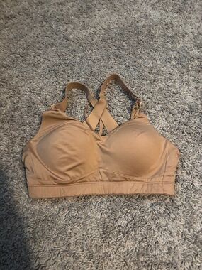 CALIA by Carrie Underwood Tan Padded Crisscross Sports Bra